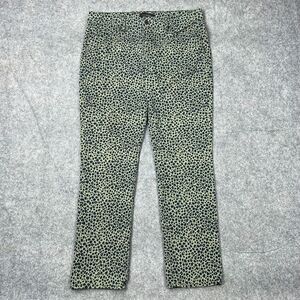 Talbots Black and Cream Cropped Leopard Print Pants